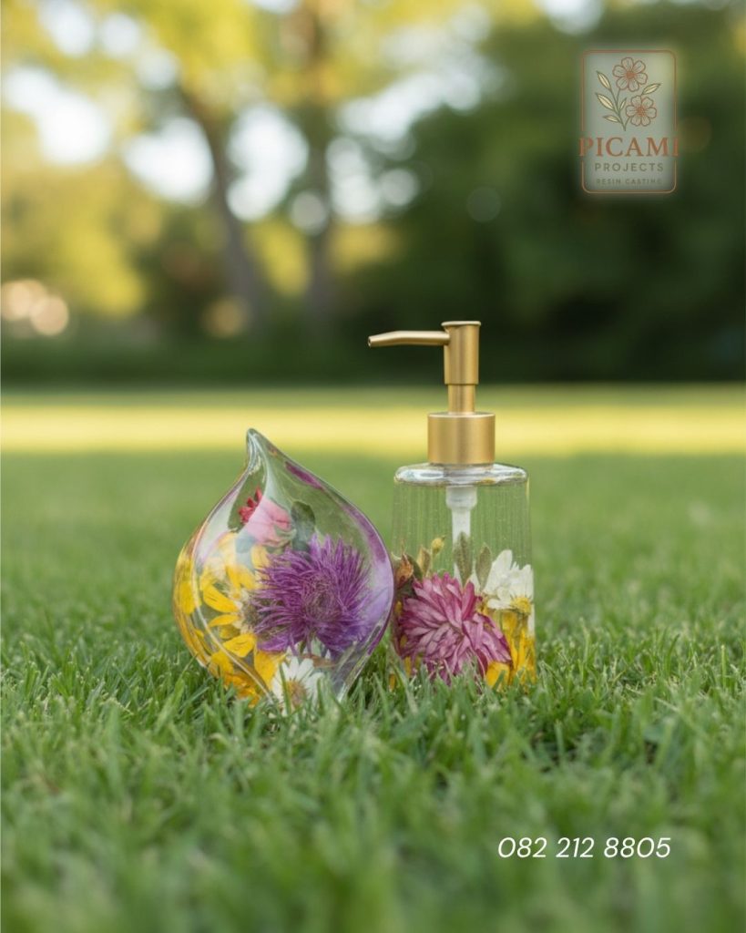 custom memorial gifts hand soap holder and soap holder with preserved flowers